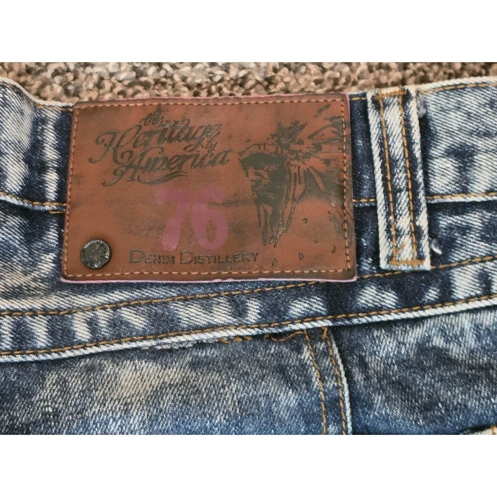 Heritage America 1776 Denim Distillery Men Jeans Gold Paint Splatter 34x33